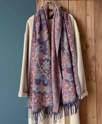 Soft Pashmina Shawl & Scarf for Women, Jacquard Brocade, Shawl, Sarong or Head Wraps