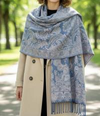 Reversible Soft Pashmina Shawl & Scarf for Women, Jacquard Brocade, Shawl, Sarong or Head Wraps