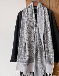 Soft Pashmina Shawl & Scarf for Women, Jacquard Brocade, Shawl, Sarong or Head Wraps
