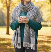 Soft Pashmina Shawl & Scarf for Women, Jacquard Brocade, Shawl, Sarong or Head Wraps