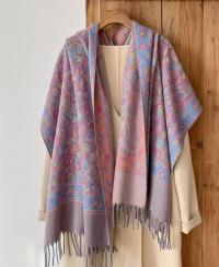 Reversible Soft Pashmina Shawl & Scarf for Women, Jacquard Brocade, Shawl, Sarong or Head Wraps