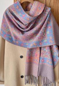 Reversible Soft Pashmina Shawl & Scarf for Women, Jacquard Brocade, Shawl, Sarong or Head Wraps