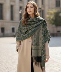 Soft Pashmina Shawl & Scarf for Women, Jacquard Brocade, Shawl, Sarong or Head Wraps