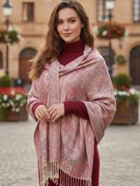 Soft Pashmina Shawl & Scarf for Women, Jacquard Brocade, Shawl, Sarong or Head Wraps