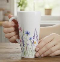 Latte 17oz Ceramic Mug - Coffee or Tea Cup, Extra Tall