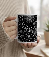 Floral Cups -  Large and Small Ceramic Mugs