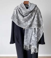 Soft Pashmina Shawl & Scarf for Women, Jacquard Brocade, Shawl, Sarong or Head Wraps