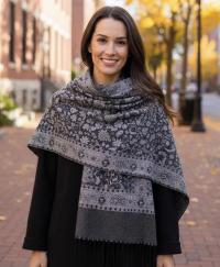 Reversible Soft Pashmina Shawl & Scarf for Women, Jacquard Brocade, Shawl, Sarong or Head Wraps