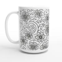 Floral Cups -  Large and Small Ceramic Mugs