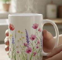 Floral Cups -  Large and Small Ceramic Mugs