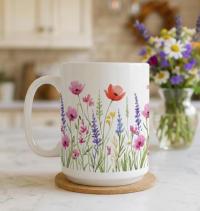 Floral Cups -  Large and Small Ceramic Mugs