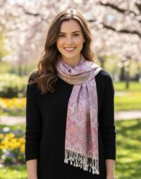 Reversible Soft Pashmina Shawl & Scarf for Women, Jacquard Brocade, Shawl, Sarong or Head Wraps