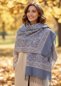 Reversible Soft Pashmina Shawl & Scarf for Women, Jacquard Brocade, Shawl, Sarong or Head Wraps