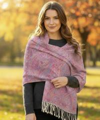 Soft Pashmina Shawl & Scarf for Women, Jacquard Brocade, Shawl, Sarong or Head Wraps
