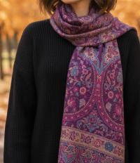Soft Pashmina Shawl & Scarf for Women, Jacquard Brocade, Shawl, Sarong or Head Wraps