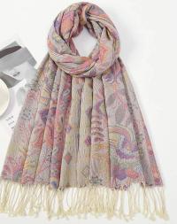 Soft Pashmina Shawl & Scarf for Women, Jacquard Brocade, Shawl, Sarong or Head Wraps