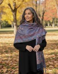 Soft Pashmina Shawl & Scarf for Women, Jacquard Brocade, Shawl, Sarong or Head Wraps