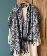 Reversible Soft Pashmina Shawl & Scarf for Women, Jacquard Brocade, Shawl, Sarong or Head Wraps