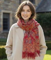 Reversible Soft Pashmina Shawl & Scarf for Women, Jacquard Brocade, Shawl, Sarong or Head Wraps