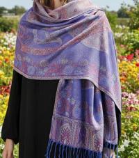 Soft Pashmina Shawl & Scarf for Women, Jacquard Brocade, Shawl, Sarong or Head Wraps