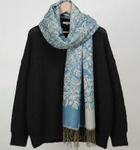 Reversible Soft Pashmina Shawl & Scarf for Women, Jacquard Brocade, Shawl, Sarong or Head Wraps