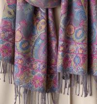 Reversible Soft Pashmina Shawl & Scarf for Women, Jacquard Brocade, Shawl, Sarong or Head Wraps
