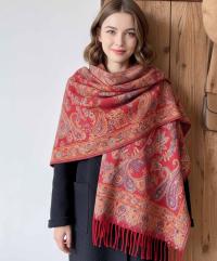 Reversible Soft Pashmina Shawl & Scarf for Women, Jacquard Brocade, Shawl, Sarong or Head Wraps
