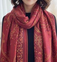 Reversible Soft Pashmina Shawl & Scarf for Women, Jacquard Brocade, Shawl, Sarong or Head Wraps