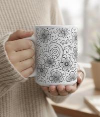 Floral Cups -  Large and Small Ceramic Mugs