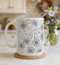 Floral Cups -  Large and Small Ceramic Mugs