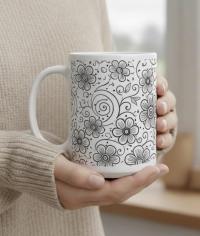 Floral Cups -  Large and Small Ceramic Mugs