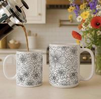 Floral Cups -  Large and Small Ceramic Mugs