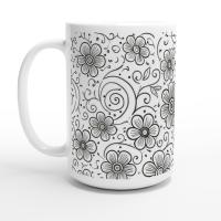 Floral Cups -  Large and Small Ceramic Mugs