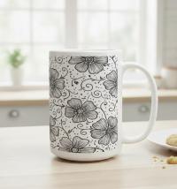 Floral Cups -  Large and Small Ceramic Mugs