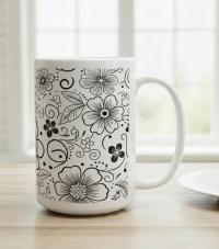 Floral Cups -  Large and Small Ceramic Mugs