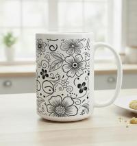 Floral Cups -  Large and Small Ceramic Mugs