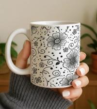 Floral Cups -  Large and Small Ceramic Mugs