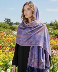 Soft Pashmina Shawl & Scarf for Women, Jacquard Brocade, Shawl, Sarong or Head Wraps