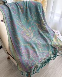 Soft Pashmina Shawl & Scarf for Women, Jacquard Brocade, Shawl, Sarong or Head Wraps