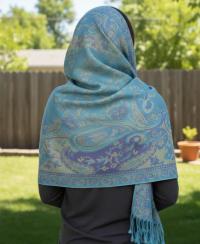 Soft Pashmina Shawl & Scarf for Women, Jacquard Brocade, Shawl, Sarong or Head Wraps