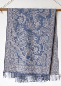 Reversible Soft Pashmina Shawl & Scarf for Women, Jacquard Brocade, Shawl, Sarong or Head Wraps
