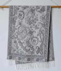 Soft Pashmina Shawl & Scarf for Women, Jacquard Brocade, Shawl, Sarong or Head Wraps