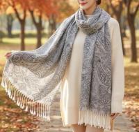 Reversible Soft Pashmina Shawl & Scarf for Women, Jacquard Brocade, Shawl, Sarong or Head Wraps