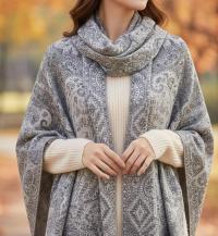 Reversible Soft Pashmina Shawl & Scarf for Women, Jacquard Brocade, Shawl, Sarong or Head Wraps