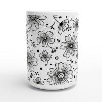 Floral Cups -  Large and Small Ceramic Mugs
