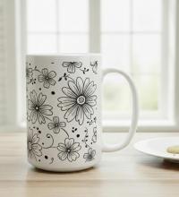 Floral Cups -  Large and Small Ceramic Mugs