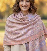 Reversible Soft Pashmina Shawl & Scarf for Women, Jacquard Brocade, Shawl, Sarong or Head Wraps