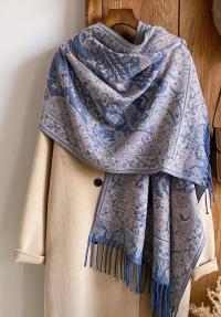 Reversible Soft Pashmina Shawl & Scarf for Women, Jacquard Brocade, Shawl, Sarong or Head Wraps
