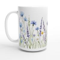Set of Big Mugs, Floral Cup Set, 15 oz