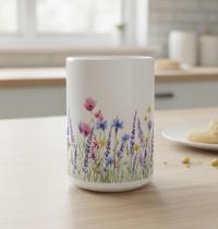 Floral Cups -  Large and Small Ceramic Mugs